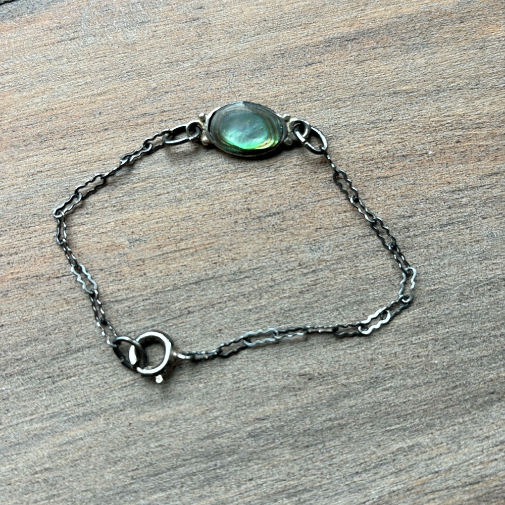 Child’s abalone bracelet stamped